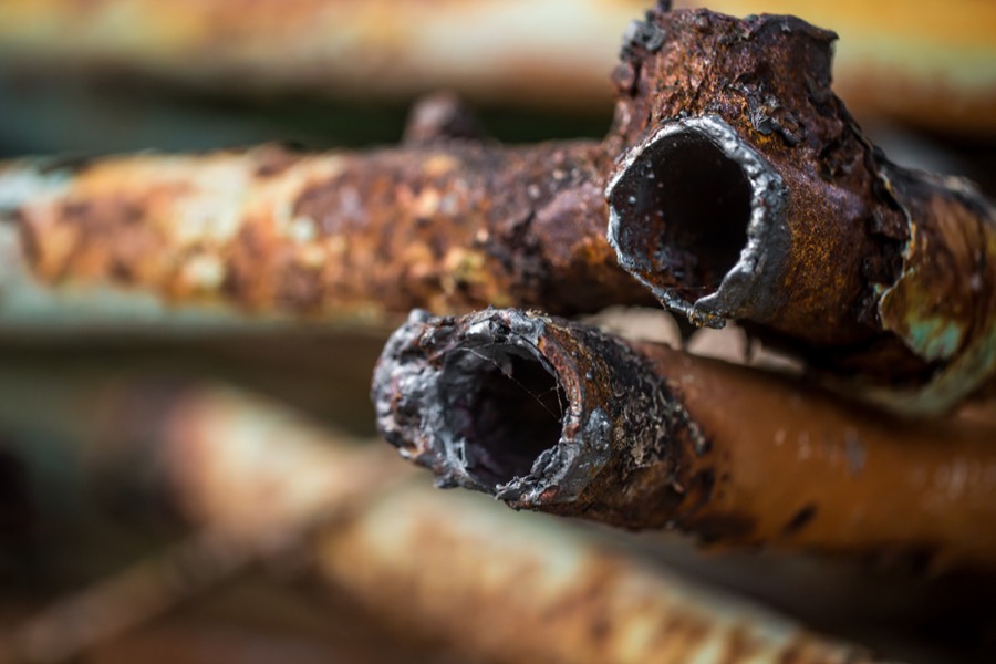 Corroded pipes in need of repair